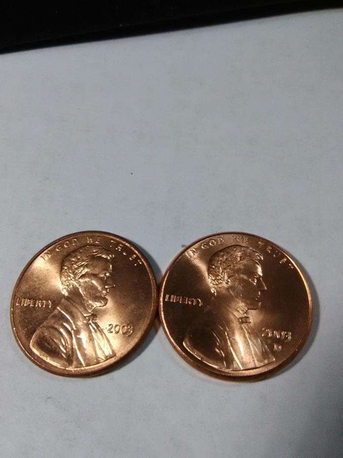 2003 P & D Uncirculated Lincoln Cent
