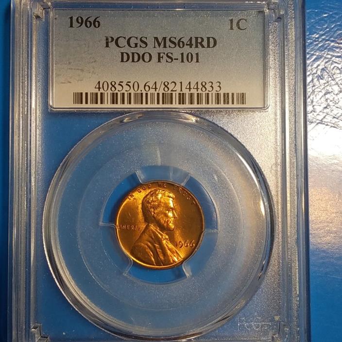 1966 DDO FS-101 PCGS MS64 RED Lincoln Cent