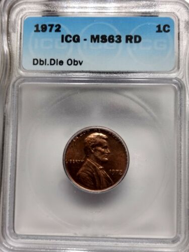 1972 ICG MS-63 RD Lincoln Memorial Cent (Doubled Die)
