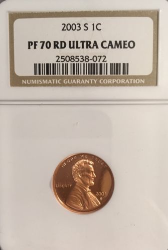 2003-S Proof Lincoln Cent/Penny - NGC PF 70 Red Ultra Cameo