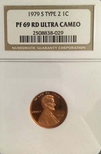 1979-S Type 2 Proof Lincoln Cent/Penny - NGC PF 69 Red Ultra Cameo