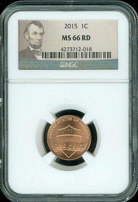 2015-D LINCOLN LOGO CENT SHIELD NGC MS66 RED GORGEOUS