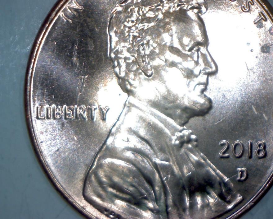2018 D Lincoln One Cent Penny Shield -  DDO - Obverse ERROR - BU #03123