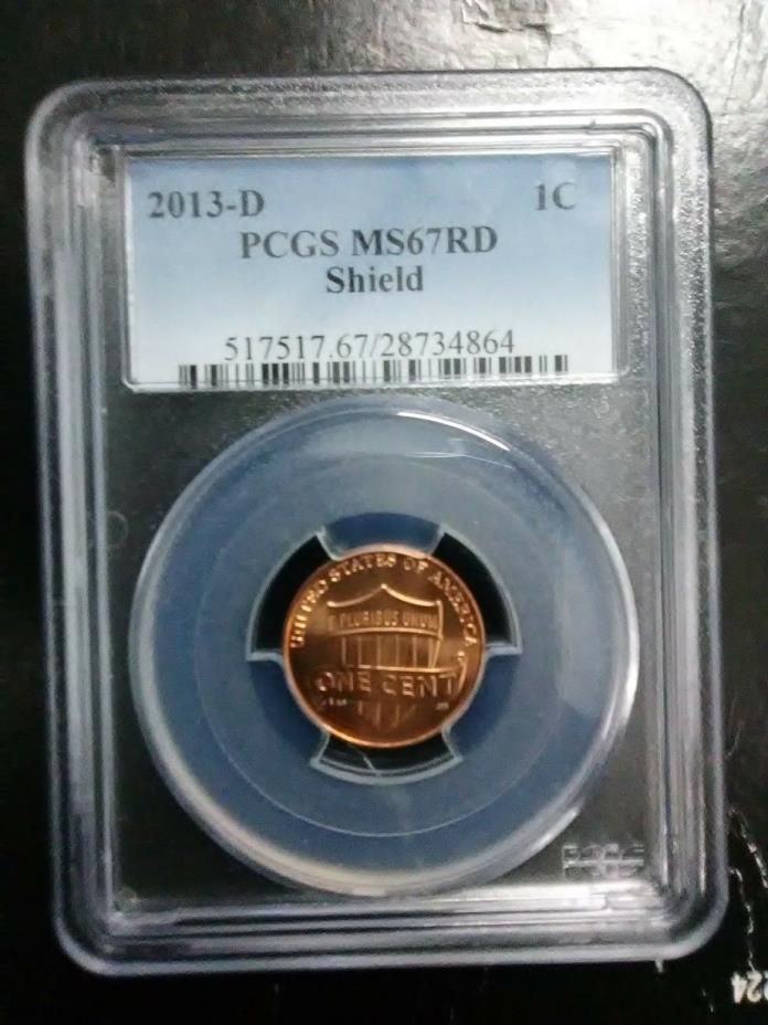 2013 D Lincoln SHIELD Cent PCGS MS67 RD