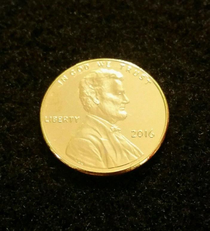 2016 24K Gold Plated Lincoln Shield Penny One Cent Uncirculated