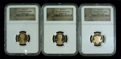 NGC PR69 Ultra Cameo Lincoln Cent 2005 s, 2007 s, 2011 s LOT of 3