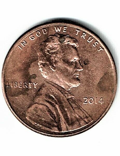 U.S. 2014 P Lincoln Shield Penny - circulated American One Cent Coin ERROR COIN