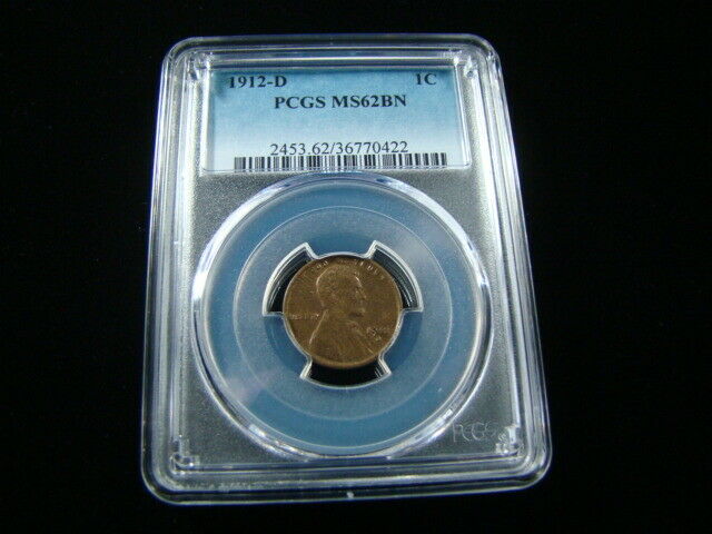 1912-D Lincoln Cent PCGS Graded MS62 BN Very Nice!!