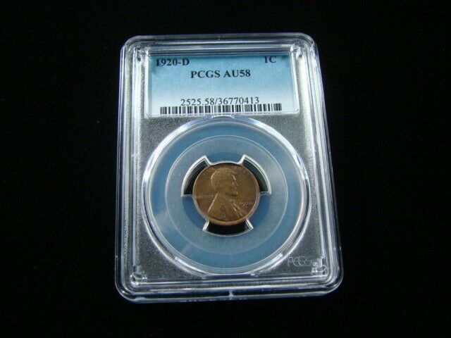 1920-D Lincoln Cent PCGS Graded AU58 Very Nice!!