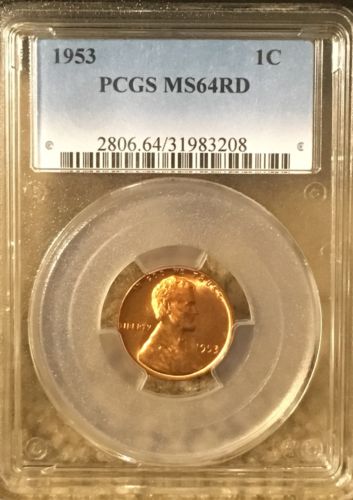 1953 Lincoln Wheat Cent PCGS MS64RD