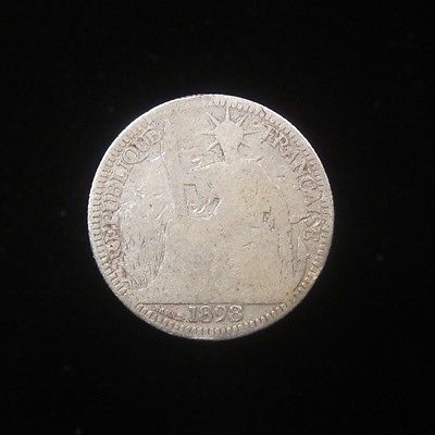 French Indochina 10 Cents 1898 silver
