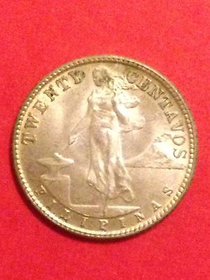 1944 TWENTY (20) CENTAVOS FROM FILIPINAS SILVER COIN