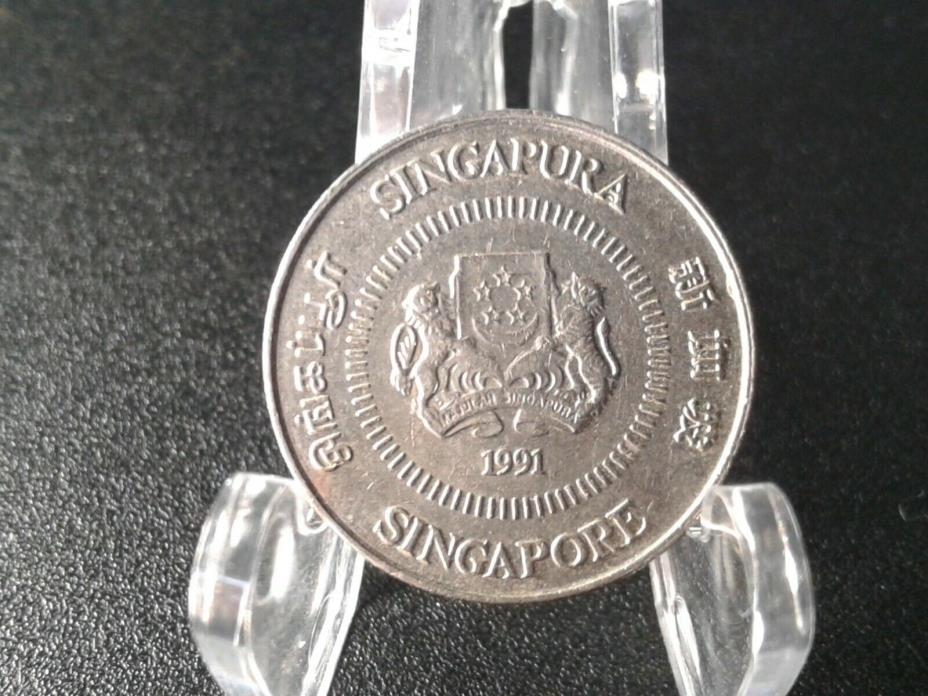 1991 SINGAPORE  : 10  Cent Coin : #7