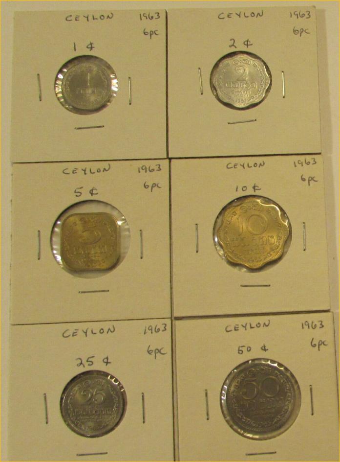 1963 Ceylon coin set - six (6) pcs - AU