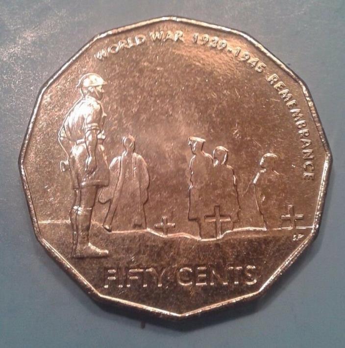 Australia 50 Cent Commemorative coin 2005 (WWII Remembrance)