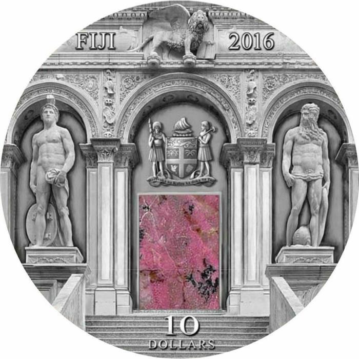 Fiji 2016 10$ Palazzo Ducale - Masterpieces in Stone IV 3oz Silver Coin