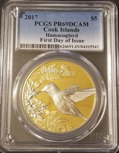 2017 Cook Islands Shades of Nature Hummingbird PCGS PR69DCAM First Day of Issue