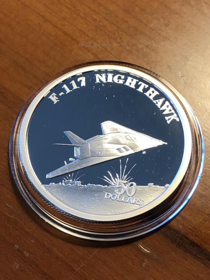 1995 Marshall Islands - Lot of 2 $50 Silver Proofs - F-117 Nighthawk and F-104