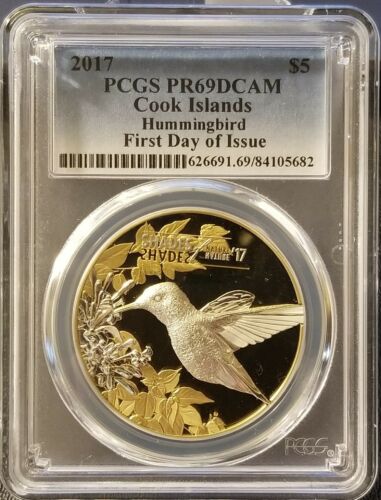 2017 Cook Islands Shades of Nature Hummingbird PCGS PR69DCAM First Day of Issue