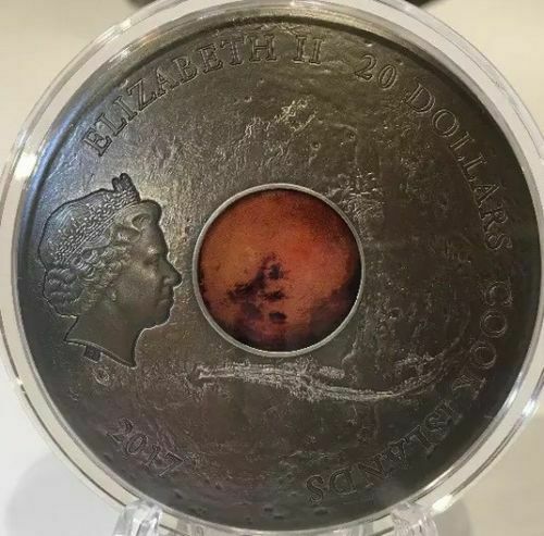 2017 Cook Islands 3 Oz Silver MARS METEORITE - THE RED PLANET COIN: 333 MINTAGE