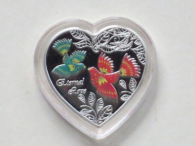 2013 Eternal Love Heart 20g Silver Colored Proof Cook Islands Coin