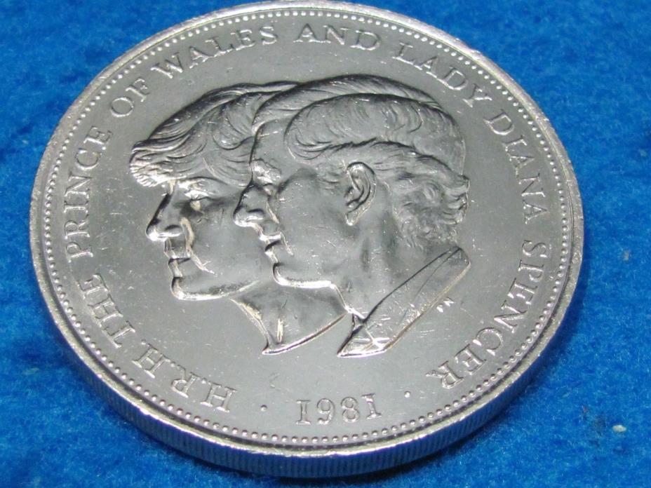 Great Britain large 1981 commemorative Diana Wedding one crown coin