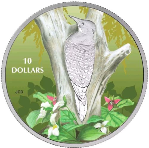 2017 1/2 Oz PROOF Silver Canada BIRDS NATURE'S COLORS NORTHERN FLICKER Coin.