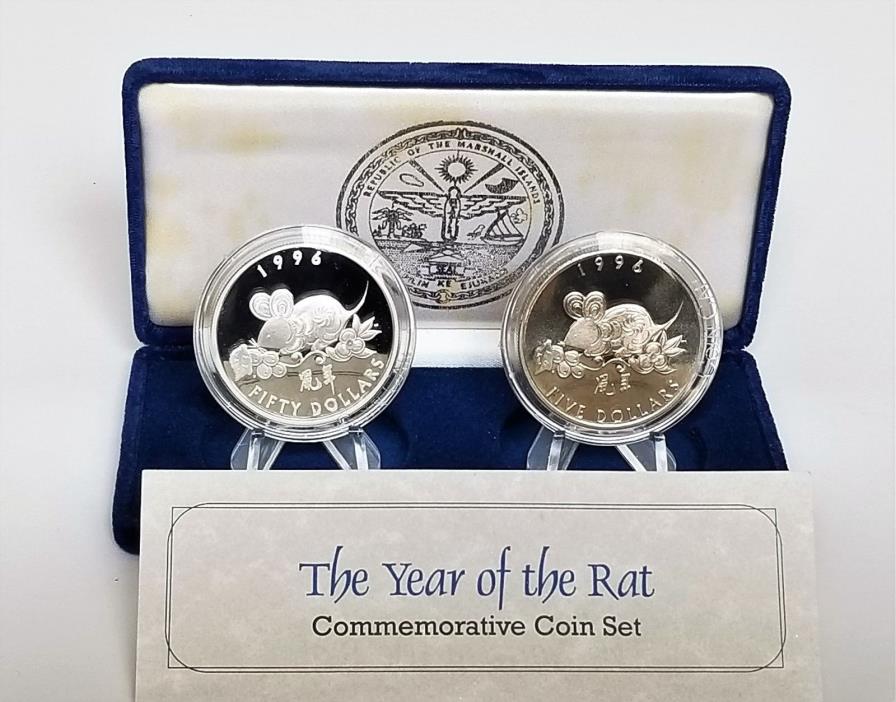 1996 Marshall Islands Year of the Rat Commemorative Coins Set