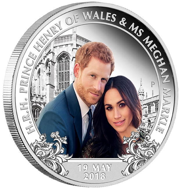 Royal Wedding 2018 1oz Silver Proof Coin Prince Henry Ms Meghan Markle