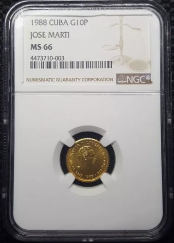 1988 10 Pesos Caribbean Caribe Gold
