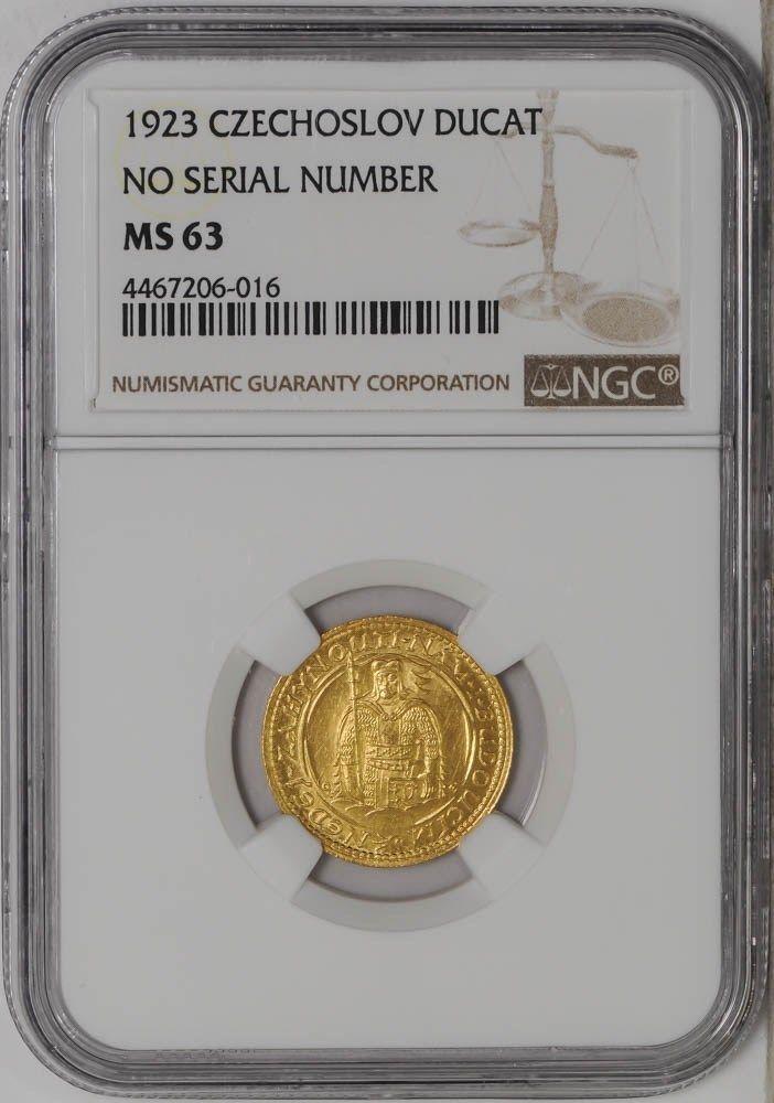1923 Czechoslovakia Gold Ducat No Serial Number #936859-15 MS63 NGC