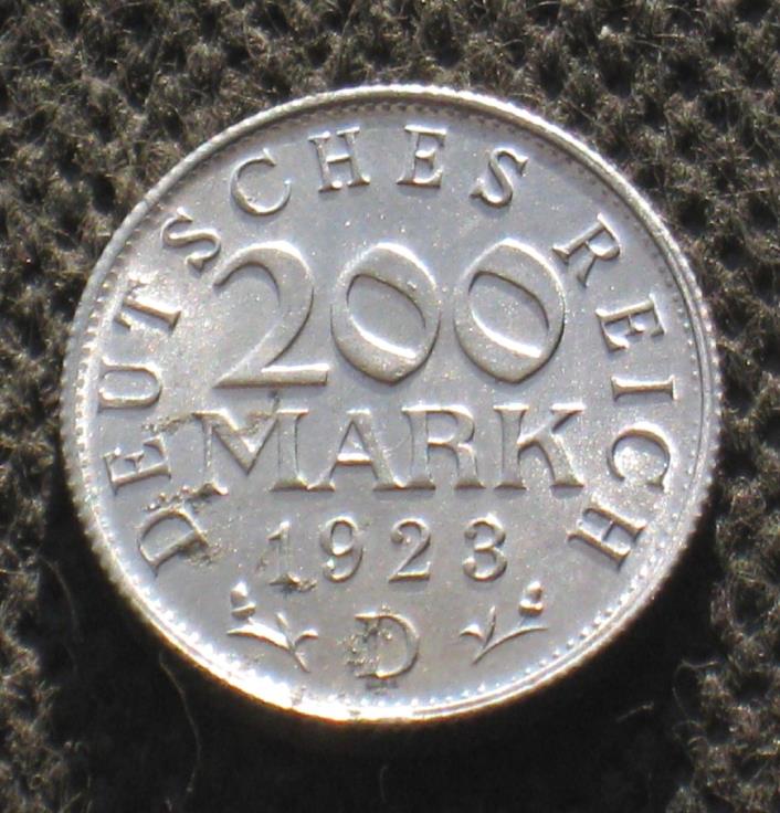 OLD COIN OF GERMANY 200 MARK 1923 D BERLIN DEUTSCHES REICH WEIMAR REPUBLIC