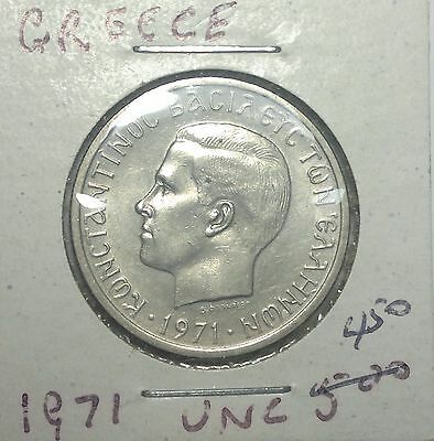1971 Greece 2 drachma coin, Greek coins