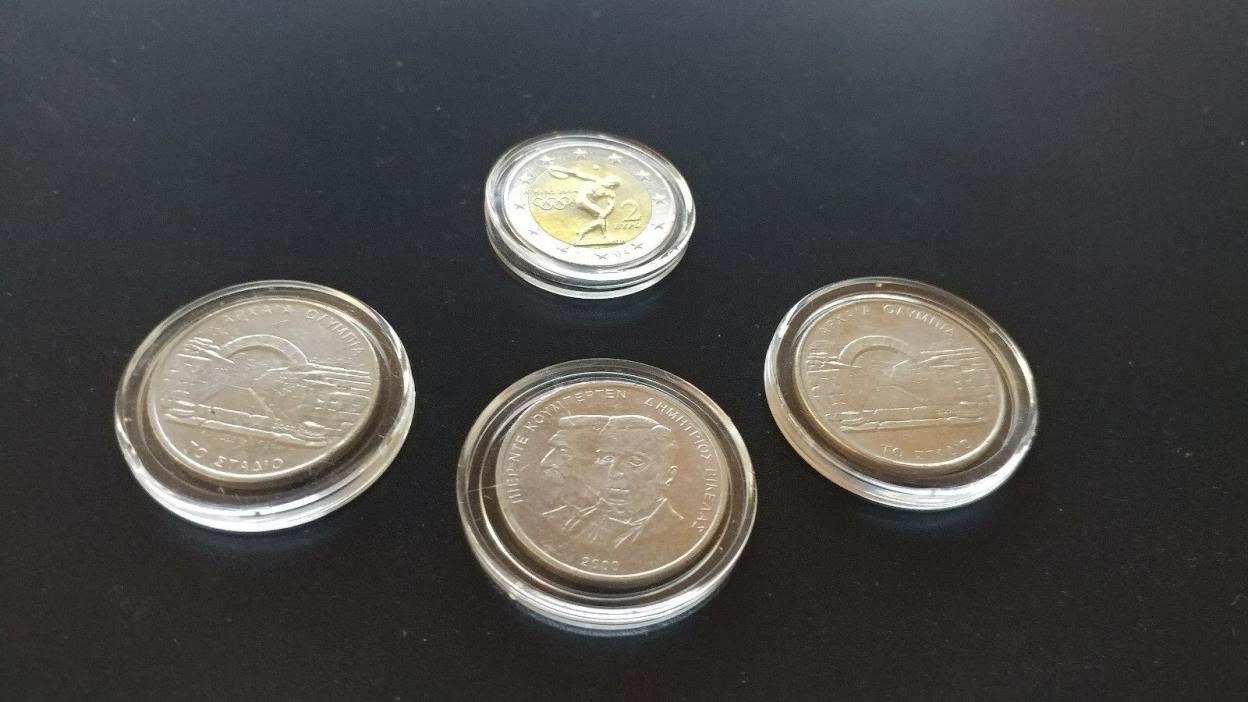 2 Euro plus 3 Greece 500 drachmai commemorative coins 2004 Athens Olympics