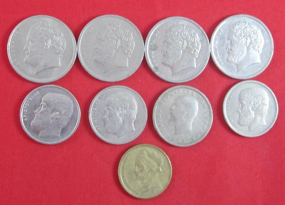 11 vintage Greece coins