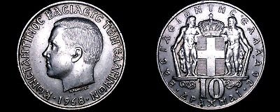 1968 Greek 10 Drachmai World Coin - Greece