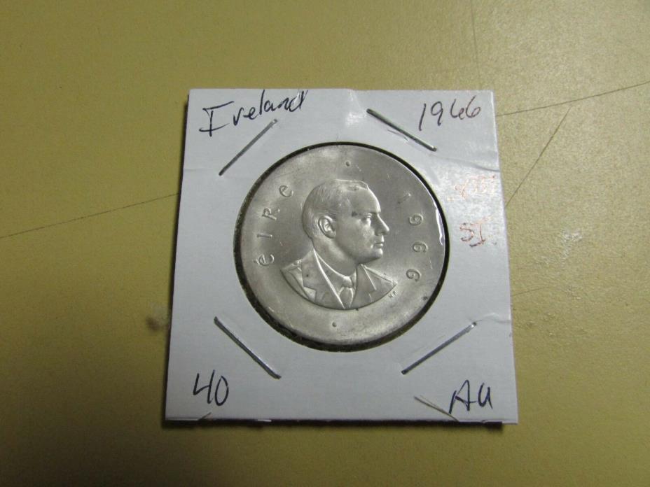 1966 Ireland 10 Shillings .8333 Silver AU-UNC