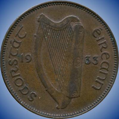 1933 Ireland Half Penny Coin