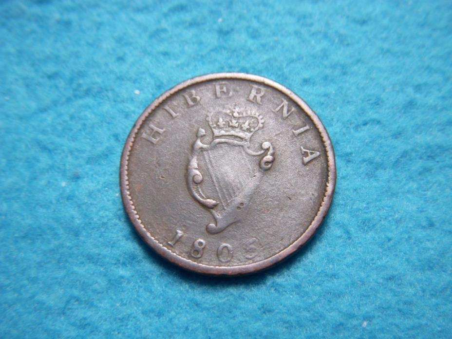 1805 Half Penny Ireland Coin.