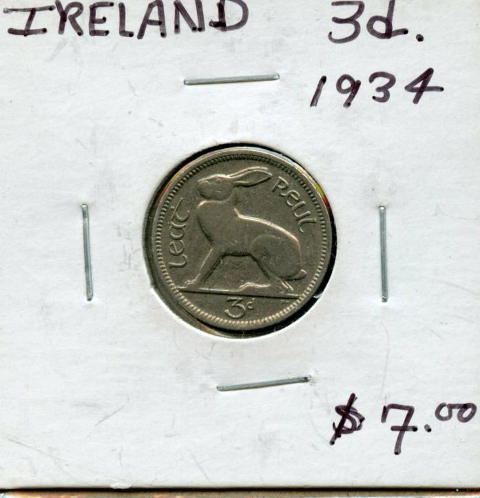 1934 IRELAND 3 PENCE COIN FA71