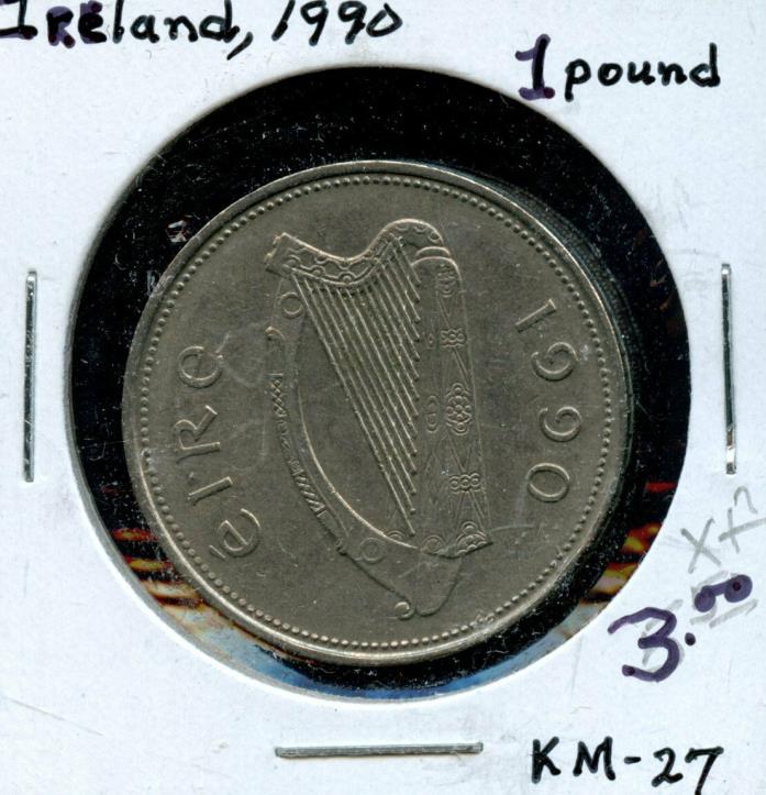 1990 IRELAND 1 POUND COIN FA153