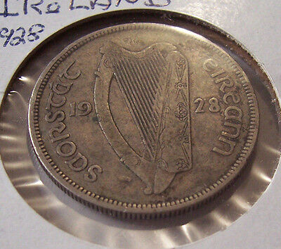 IRELAND 1/2  ONE HALF CROWN SILVER COIN