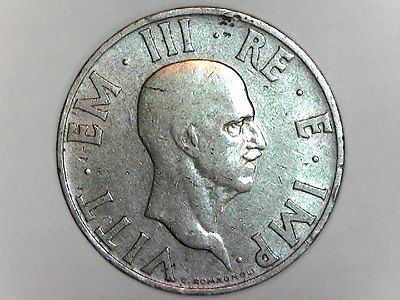 1936 R Italy 2 Lire Coin KM# 78 Key Date Low Mintage