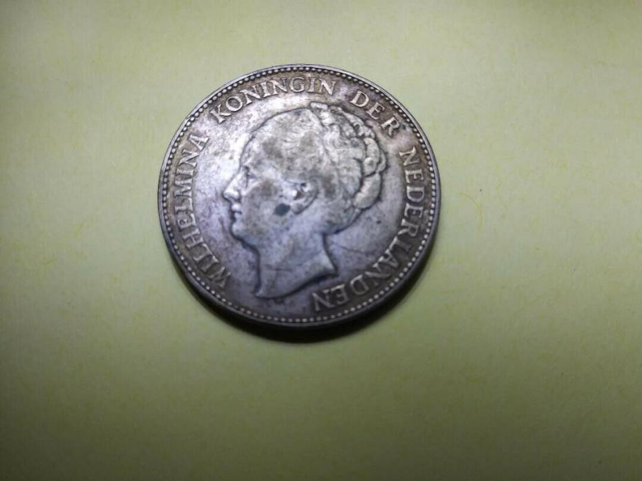 NETHERLANDS 1931 ONE GULDEN SILVER COIN
