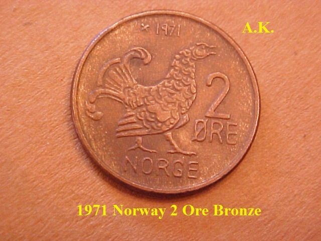 1971 Norway 2 Ore Bronze