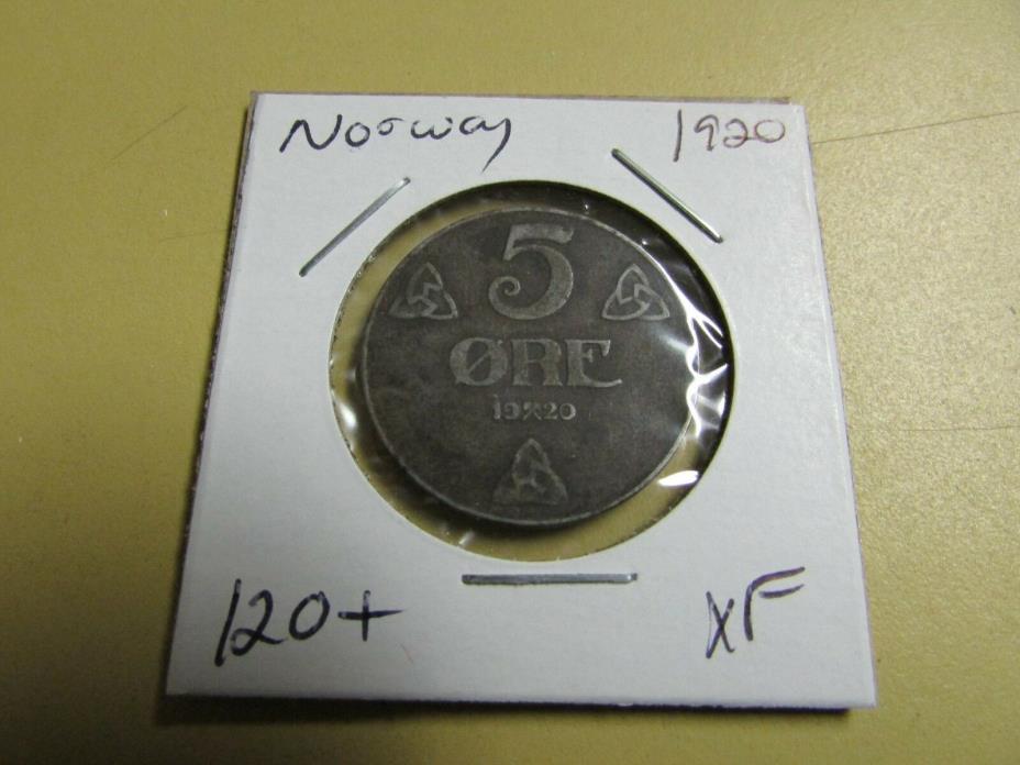 1920 Norway 5 ore  Iron Semi Key!!!