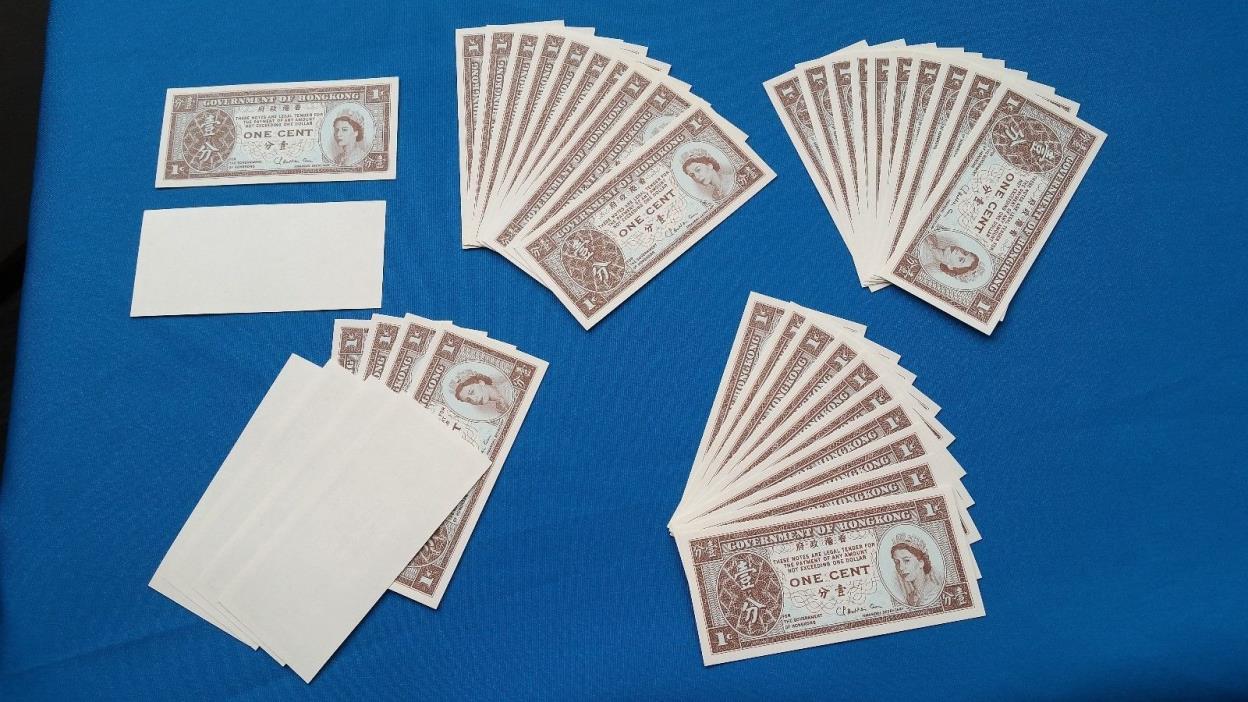 1961 1 CENT  HONG KONG UNC BANKNOTE & Bank Of Korea - 10 Jeon Banknote