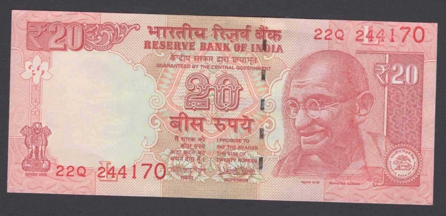 20 India Rupee Bank Note Currency NEW 2018 Date of Issue Gandhi NEW