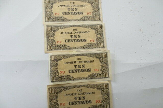 1942 era Vintage WWII The Japanese Government Ten Centavos PT,PX,PU version