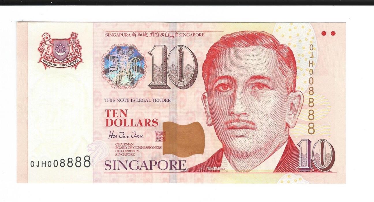 Singapore 10 Dollars 1999?solid binary fancy number 008888.usa bid only thanks